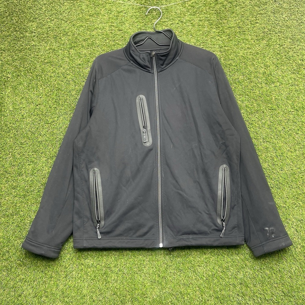 Zero Restriction Golf Jacket Mens Medium Black Full Zip Fleece Lined Tour Series